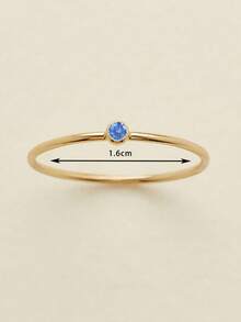 1pc 316L Stainless Steel Birthstone Ring For Woman Gold Color Simple Style Ring Festival Party Fashion Jewelry Dropshipping