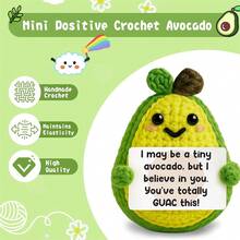 1pc Handmade Crochet Avocado Shaped Desktop Decor, Funny Gift For Best Friend, Birthday, Girlfriend, Sister, Mom, Grandma, Coworker, Family, Positive Vibes, Party, Halloween, Christmas, Appreciation, Plush Doll Decoration
