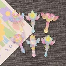 10/20/30件冰透明精致闪亮皇冠星星魔法棒DIY发夹手机壳鞋扣树脂饰品配件 - 彩色 - 查看 2