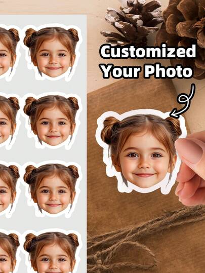 1~100pcs Custom Face Sticker, Stickers From Your Photo Portrait - Die Cut Removable Vinyl, Bachelorette Bachelor Party Gifts,Multi-Functional,Durable,Ornamental,Reusable,Exquisite,Stylish,High-Quality,Colorful,Modern,Custom,Personalized,Unique,