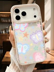 Handyhülle mit pastellfarbenen Schmetterlingen und Sternen, süße, ästhetische Schutzhülle für das Handy,  Aufdruck, schmale Passform, langlebiges Design, kompatibel mit iPhone 17promax/17pro/17/iPhone Air/16promax/16pro/16plus/16/15promax/15pro/15plus/15/14promax/14pro/14plus/14/13promax/13pro/13/12promax/12pro/12/11promax/11