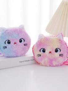 1 PC Children Plush Crossbody Bag Cat Coin Purse Elementary School Student Holiday Gift Creative Cartoon Bag - Multicolor - View 3