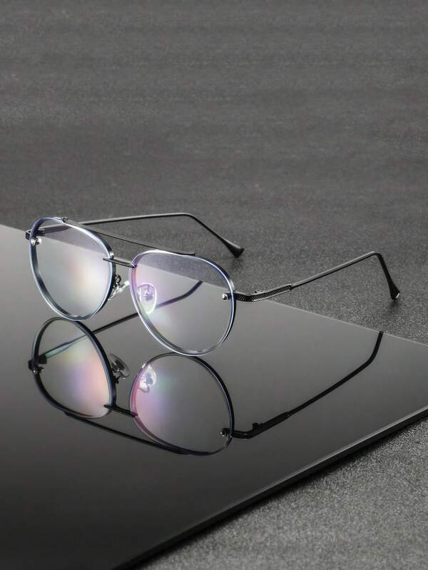 زوج من النظارات المعدنية الدائرية الرجالية بطراز رجعي بسيط، مقاومة للشيخوخة وعملية الاستخدام، مناسبة للمكتبة والمقهى والمكتبة