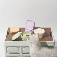 1pc 400ml Collapsible Pet Bowl With Lid, Leak-Proof Travel Dog Bowl For Outdoor Camping & Hiking, Holds Food & Water (100g Lightweight), Easy To Clean & Heat Resistant - Multicolor - View 9