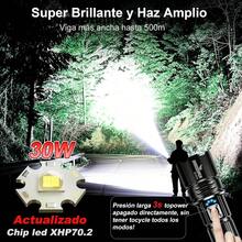 Shadowhawk Linterna Led Recargable, Lampara De Mano 100000 Lumenes XHP70.2 Linternas Led Recargables Alta Potencia, USB Potente Linterna Tactica Militar, IPX67 Impermeable 5 Modos Portátil linternas - rojinegro - Ver 3