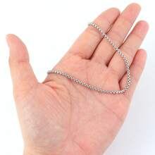 1pc Hot Classic Stainless Steel Chain Necklace For Men - Square Pearl Necklace - View 6