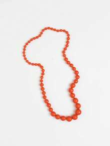 1 pieza Collar de efecto de ampliación gradual tejido con cuentas de plástico de estilo bohemio geométrico, collar largo para mujer, adecuado para vacaciones, viajes, regalos y uso diario