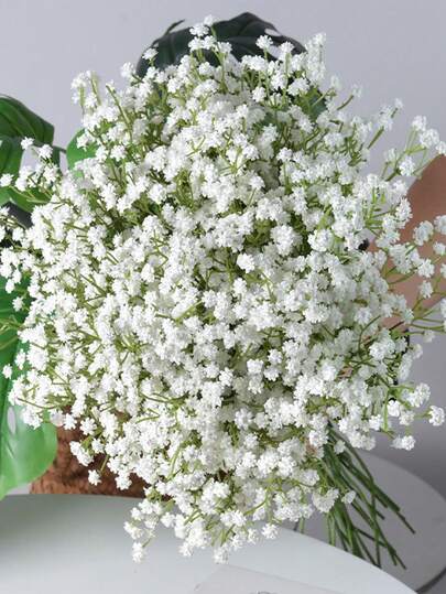 Realistic Baby's Breath Flowers, White Artificial Baby's Breath Flowers, Lifelike Texture, Suitable For Wedding, Party, Home And Garden Decoration; Handmade Realistic Flower Bouquet, Suitable For Home, Outdoor Patio And Garden Decoration; Baby's Breath Flowers, Suitable For Wedding, Party, Home Decoration Bouquets And DIY Accessories