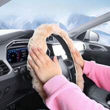 1pc Soft & Fluffy Bubble Steering Wheel Cover, Warm & Comfortable, No Inner Ring, Car Steering Wheel Protector, Essential Winter Driving Accessory - one-size - View 9