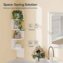 Corner Wall Mounted Shelves, Multi-Layer Open Bookshelf, Triangle Corner Storage Rack - Multicolor - View 6