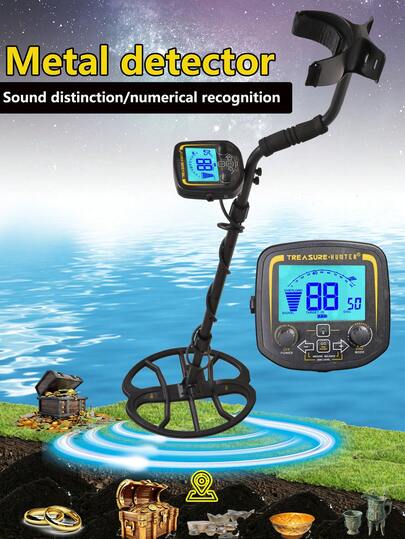 1pc High Sensitivity Metal Detector, 2.5m Depth Underground Gold Mining Digger, Adjustable Shaft, Precise Search Mode, Ergonomic Handle And Detector Stand - Battery Powered (Batteries Not Included)