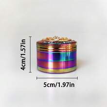 1pc 52mm Colorful Insect Design 4-Layer Zinc Alloy Metal Herb Grinder, Smoking Accessory Crusher - Colorful - View 4