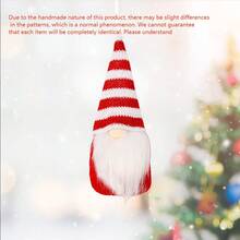 10pcs Set Of Handmade Christmas Tree Ornaments - Scandinavian Santa Elf Gnomes, Fabric Hanging Decorations For Holiday Home & Outdoor Festive Display Festive Christmas Gnome Ornaments Set - Classic Holiday Tree Decorations With Foliage, Red & White Checkered Bunting, And Festive Accents For Holiday & New Year Home Decor, Gnome Christmas Decorations Christmas Decoration Dwarf Small Pendant Knitted Hat Faceless Doll Pendant
