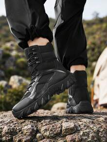 Botas de Trabalho de Inverno Masculinas, Botas de Neve de Deserto Respiráveis e Duráveis para Caminhada ao Ar Livre, Botas de Neve de Cano Alto Unissex Tamanho 36-46 com Forro Extra Quente