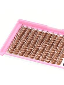 120 piezas Pestañas en racimo de color marrón medio de 8mm, 10mm, 12mm, 14mm, 16mm, 18mm, 20mm para elegir - Racimos individuales de pestañas DIY