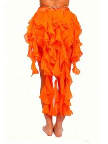 1 Piece Women S Belly Dance Hip Scarf Belt Skirt With Lace Up Tassel Hem Wave Skirt P