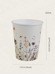 10/50/100pcs Floral Patterned 9oz Paper Cups, Flower Theme Disposable Bathroom Cups, Rinse Cups, Paper Cups, Disposable Drinking Cups For Party, Home And Office Use, Gifts For Guests, Friends, Disposable Coffee Cups, Water Cups, Juice Cups, Candy Snack Cups, Bridal Shower Favors, Party Supplies, Suitable For Various Festivals And Parties, Party Decorations - Multicolor - View 7