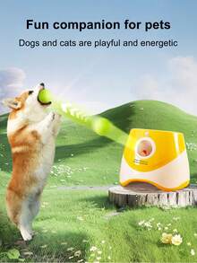 New Pet USB Rechargeable Long Lasting Smart Multi-Distance Ball Launcher, Outdoor Elastic Tennis Ball Throwing Device, Automatic Fetch Toy For Dogs