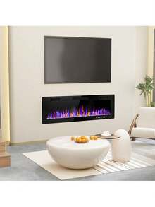 60''Electric Fireplace Inserts Ultra-Thin 750/1500W Linear Electric Fireplace Heater Wall Mounted Or Recessed Fireplace Electric With Adjustable Multicolor Flame, Silent Operation, Remote Control Included - 60inch - View 6