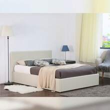 3ft Single Fabric Gas Lift Ottoman Bed Frame In Grey, Cream Or Mocha - Cream - View 1