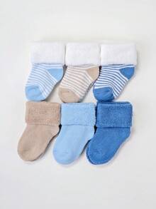 6 Pairs Newborn Baby Thick Warm Fleece Socks