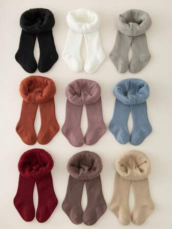 1/3 par flickstrumpbyxor/leggings, termofodrade, tjocka, mjuka och varma, lämpliga för höst/vinter, helgdagar, resor, skolstart, campus, sport, klassrum, ny termin, studenter, slumpmässig färg och stil