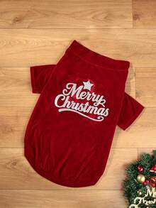 圣诞派对宠物服装，适合小型、中型和大型犬和猫，秋冬季 - 紅色 - 查看 7