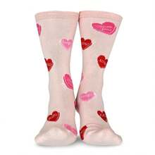 Valentine's Day Crew Socks For Women 6-Pair Pack - Heart & Love Designs - Soft Cotton- Women's 9-11 6-9 US Shoe Size - 如圖714 - 查看 7