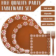 96 Pcs Mexican Party Supplies Platos De Barro Mexicanos Fiesta Paper Plates Napkins Forks Cielito Lindo Tableware Set For Picnic Birthday Wedding Baby Shower Decorations, Serve 24(Pink) - Hot Pink - View 6