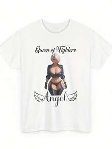 Angel King Of Fighter Tee, Gamer T-Shirt, Classic Queen Of Fighters Angel Tee - White - View 1