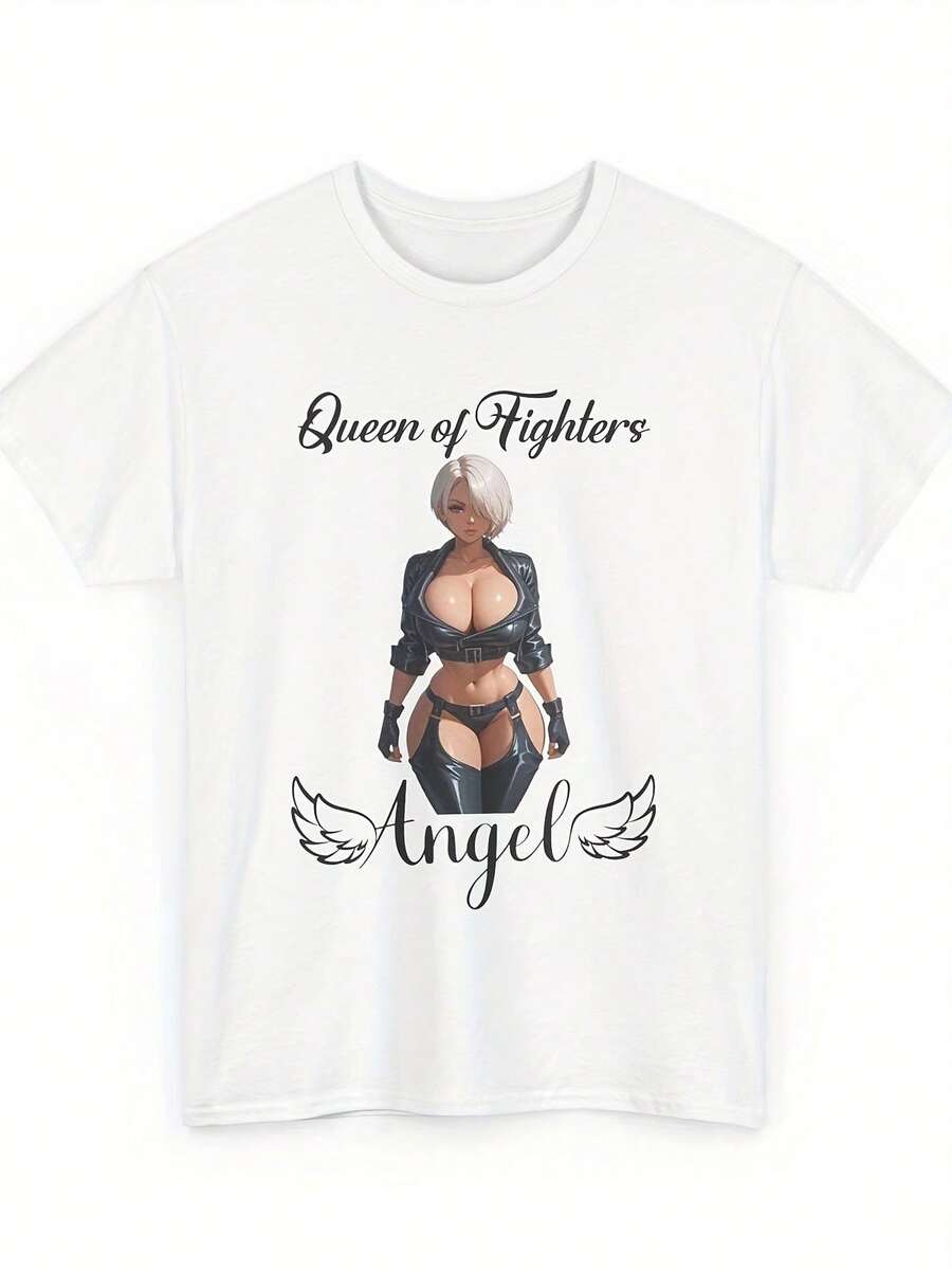 Angel King Of Fighter Tee, Gamer T-Shirt, Classic Queen Of Fighters Angel Tee - White - View 1