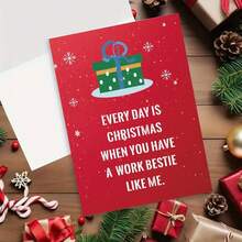 1 张，同事圣诞贺卡，给同事的有趣圣诞贺卡，给工作朋友的俏皮圣诞贺卡，给工作闺蜜老板的圣诞快乐礼物（礼物） - 均碼 - 查看 3