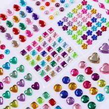 Assorted Gem Crystal Diamond Cartoon Stickers, High-Quality Acrylic Material DIY Rhinestone Stickers, Vibrant Colors, Easy To Peel And Stick, Suitable For Water Bottles, Cups, Face, Nails, Phones, Laptops, Furniture, Refrigerators, Guitars, Skateboards, Party Favors, Birthday Rewards, Crafts And More (Random Colors)
