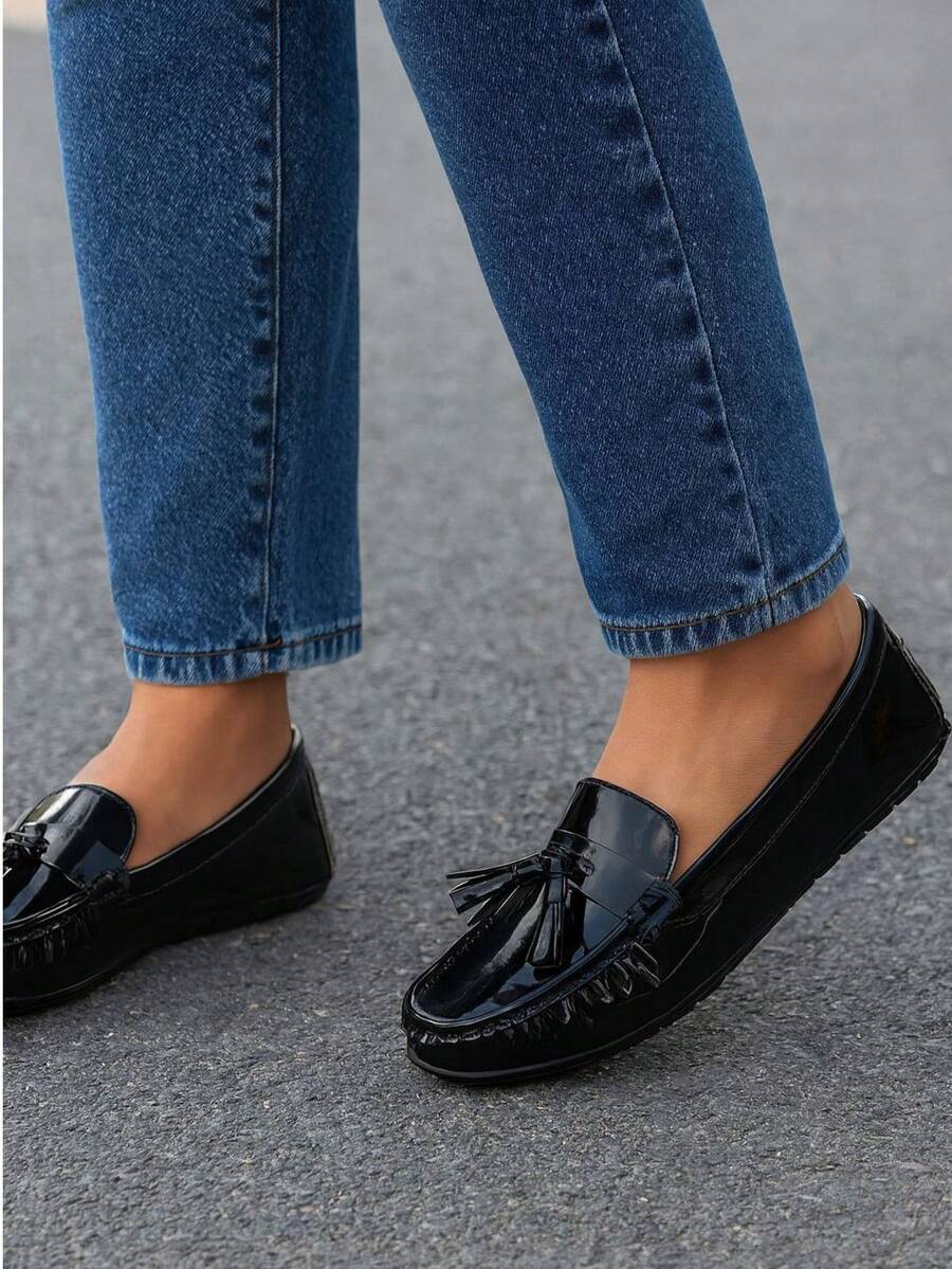 Women Loafers Shoes - 黑色 - 查看 1