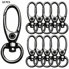 10/20pcs Rotating Trigger Clasp Metal Key Chain Spring Hook, For Hanging Key Chains, Dog Leashes, Crafts, Decorations, Bag Accessories