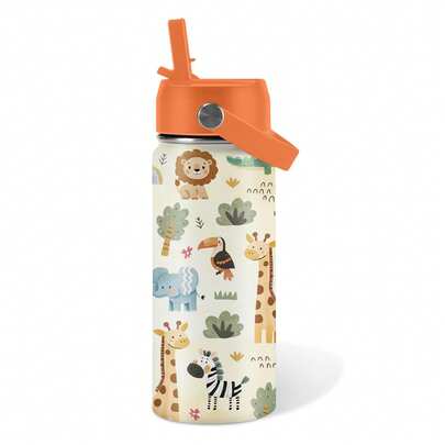 Bình nước chân không hai lớp 16 oz có nắp ống hút, cốc quà tặng sinh nhật, cốc cách nhiệt bằng thép không gỉ, chống rò rỉ, hoàn hảo cho du lịch - Bạn bè ngoài trời và người yêu thiên nhiên