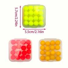 16 个/盒 12 毫米钓鱼浮球，高可见度浮力钓鱼球，引人注目的钓鱼配件