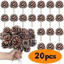 10 pezzi Rami di pigne di Natale fai-da-te - Bianco spazzolato a lunga conservazione, adatti per decorazioni dell'albero di Natale, ornamenti natalizi, materiali per lavoretti manuali, accessori per fotografia, appendini, ghirlande, accessori fai-da-te, decorazioni per feste natalizie a casa, decorazioni per pigne di Natale - Pigne innevate per ghirlande, corone e ornamenti dell'albero di Natale