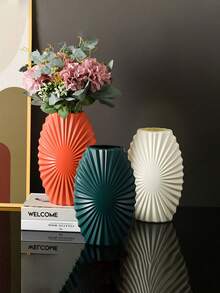 1 قطعة إناء بلاستيكي بمظهر السيراميك، تصميم مانع للانزلاق قوي ومتين، إناء فاخر مثالي كهدية لعيد الميلاد والهالوين وعيد الشكر والفصح، مناسب لديكور غرفة المعيشة والنوم والحديقة ومكتب العمل، متوفر ب- 3 خيارات لون