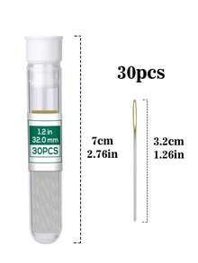 30pcs/Bottle Tip Embroidery Needles, Yarn Sewing Hand Needles, Cross Stitch Embroidery Needles, With Needle Bottle