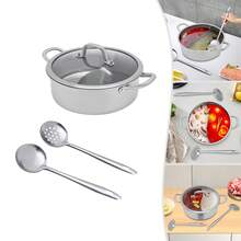 Hot Pot Stainless Steel Hot Spot Chef With 2 Tablespoons Partition And Lid - Default - View 3