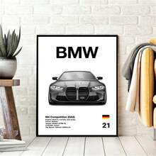 1 tấm áp phích xe hơi Đức BMW không khung kiểu dáng thẩm mỹ Bộ siêu xe sang trọng M8 M4 R8 RS6 Tranh vải bố treo tường trang trí nhà để xe Quà tặng - Nhiều màu - Xem 9