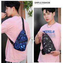 Black Double-Layer Zipper Space Large Capacity Shoulder Bag Fashionable Chest Bag Lightweight Outdoor Sports Messenger Bag Casual Couple Backpack