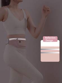 Glow Mode Waist Pack, Shock-Absorbing Running Waist Bag, Professional Women's Arm/Hip Pack With Adjustable Shoulder Strap, Waterproof Sports Waist Bag/Fanny Pack, Suitable For Outdoor Exercise, Travel, Casual Running, Hiking, Cycling And Other Occasions, An Essential Travel Accessory For Running - Black - View 7