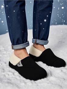 Leisfit Women's Soft, Fluffy, Comfortable And Warm Snow Boots, Adjustable Men's And Women's Household Slippers With Two Wearing Styles, Comfortable, Lightweight And Machine Washable, Equipped With Anti Slip Rubber Soles, Suitable For Indoor And Outdoor Wear - Black - View 7