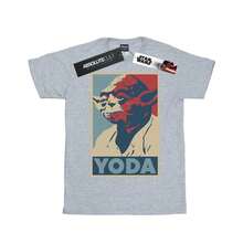 Star Wars Womens/Ladies Yoda Poster Cotton Boyfriend TShirt (Sports Grey) - Grey - View 2