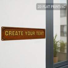 2D Flat, 1 Piece, 16x4inch , Customizable Text Sign, Vintage Metal Outdoor Wall Decoration, Garden Door, Front Door, Fence, Courtyard Decoration, Rustic Aluminum Nameplate, Creative Home Gift, Personalized House Address Sign, 2D Flat