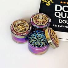 1pc 52mm Colorful Insect Design 4-Layer Zinc Alloy Metal Herb Grinder, Smoking Accessory Crusher - Colorful - View 2