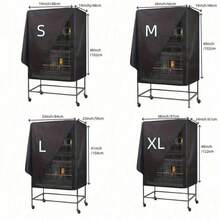 1 件鸟笼罩，遮光透气笼罩，防水防尘夜间鸟笼宠物笼罩 - 耐用、可清洗、防风，适用于鹦鹉和小型宠物鸟笼，包括储物袋 - 彩色 - 查看 4