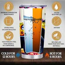 1pc 20 Oz Stainless Cup|Baja Sunrise Adventure Cup|Ergonomic Shape Fits Comfortably In Hand|Christmas|Ideal Gift For Fitness Enthusiasts|Gifts For Women, Mom, Friend, Sister|Baja Sunrise Adventure Cup